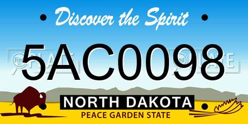 5AC0098 North Dakota License Plate