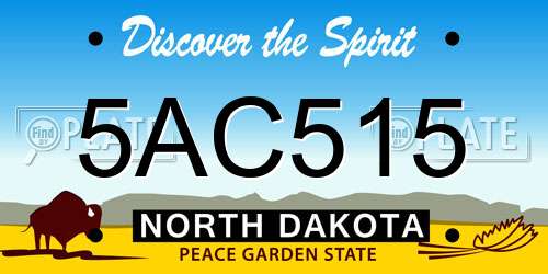 5AC515 North Dakota License Plate