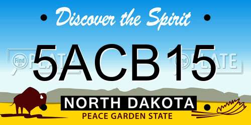 5ACB15 North Dakota License Plate