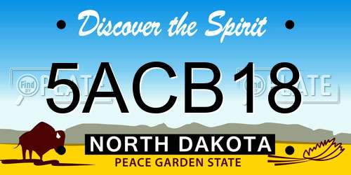 5ACB18 North Dakota License Plate