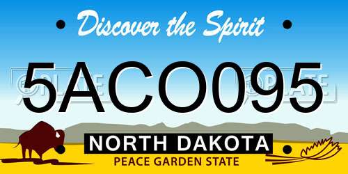 5ACO095 North Dakota License Plate