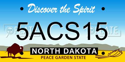 5ACS15 North Dakota License Plate