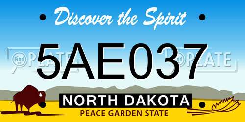 5AE037 North Dakota License Plate
