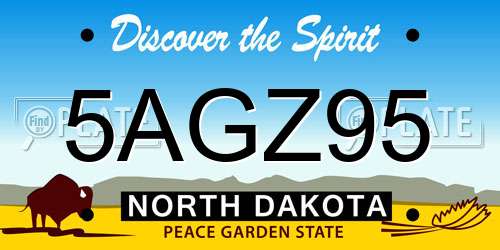 5AGZ95 North Dakota License Plate