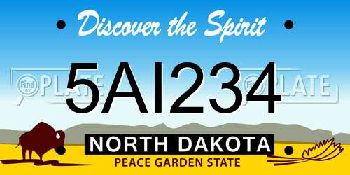 5AI234 North Dakota License Plate