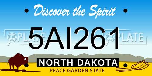 5AI261 North Dakota License Plate
