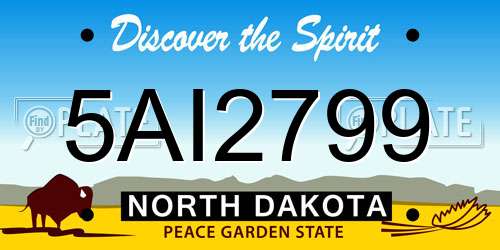 5AI2799 North Dakota License Plate
