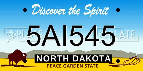 5AI545 North Dakota License Plate