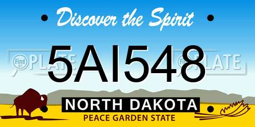 5AI548 North Dakota License Plate