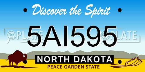 5AI595 North Dakota License Plate