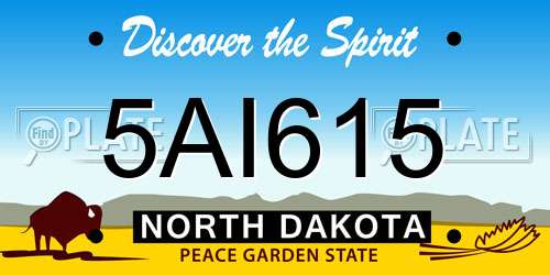 5AI615 North Dakota License Plate
