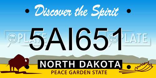 5AI651 North Dakota License Plate