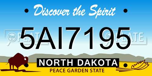 5AI7195 North Dakota License Plate