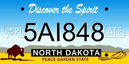5AI848 North Dakota License Plate