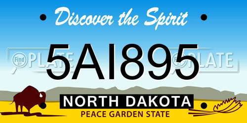 5AI895 North Dakota License Plate