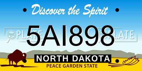 5AI898 North Dakota License Plate