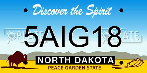 5AIG18 North Dakota License Plate