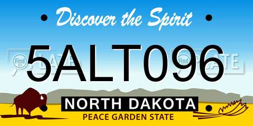 5ALT096 North Dakota License Plate