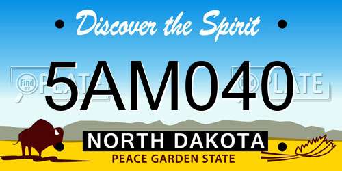 5AM040 North Dakota License Plate