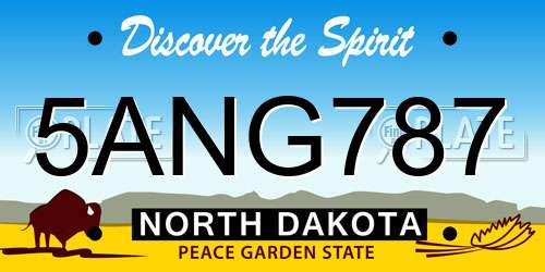 5ANG787 North Dakota License Plate