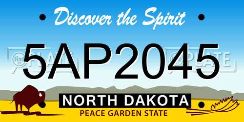 5AP2045 North Dakota License Plate