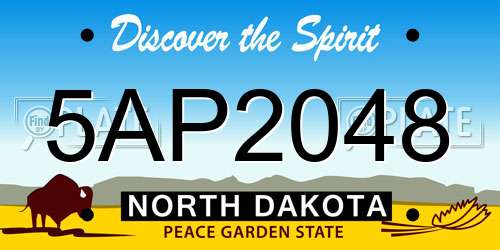 5AP2048 North Dakota License Plate