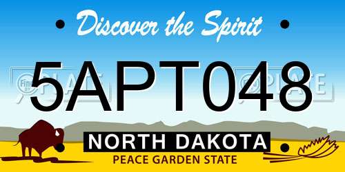 5APT048 North Dakota License Plate