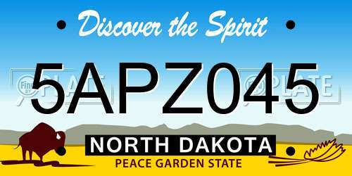 5APZ045 North Dakota License Plate
