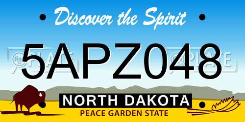 5APZ048 North Dakota License Plate