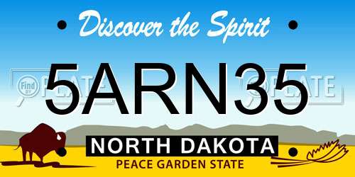 5ARN35 North Dakota License Plate