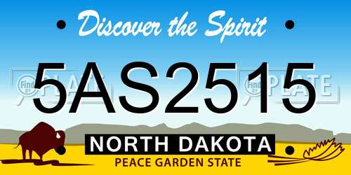 5AS2515 North Dakota License Plate