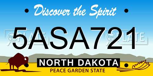 5ASA721 North Dakota License Plate