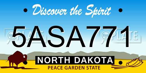 5ASA771 North Dakota License Plate