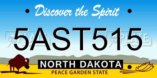 5AST515 North Dakota License Plate