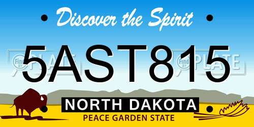 5AST815 North Dakota License Plate