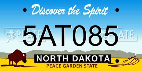 5AT085 North Dakota License Plate