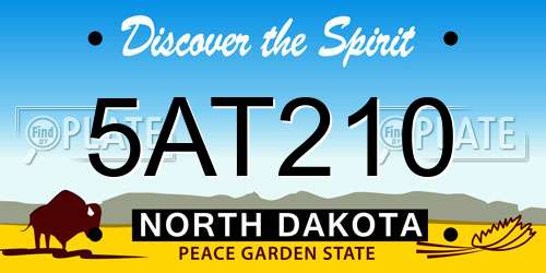 5AT210 North Dakota License Plate