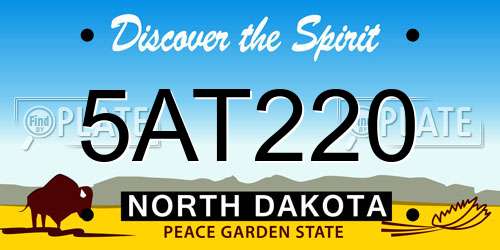 5AT220 North Dakota License Plate