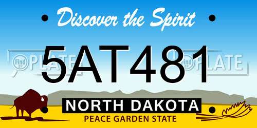5AT481 North Dakota License Plate