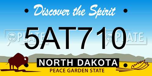 5AT710 North Dakota License Plate