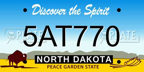 5AT770 North Dakota License Plate