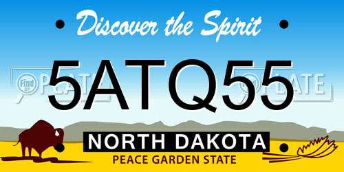 5ATQ55 North Dakota License Plate
