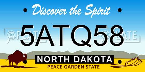 5ATQ58 North Dakota License Plate