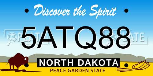 5ATQ88 North Dakota License Plate