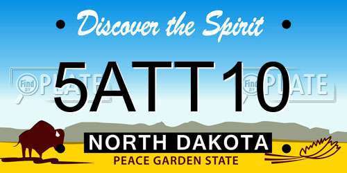 5ATT10 North Dakota License Plate