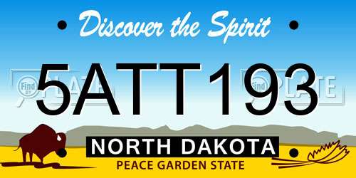 5ATT193 North Dakota License Plate