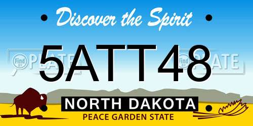5ATT48 North Dakota License Plate