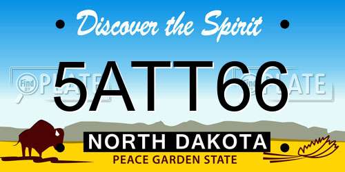 5ATT66 North Dakota License Plate