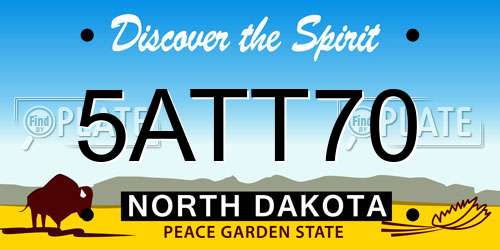 5ATT70 North Dakota License Plate