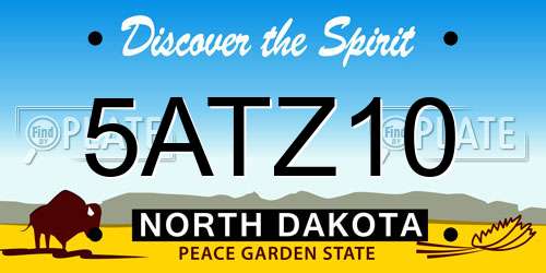 5ATZ10 North Dakota License Plate
